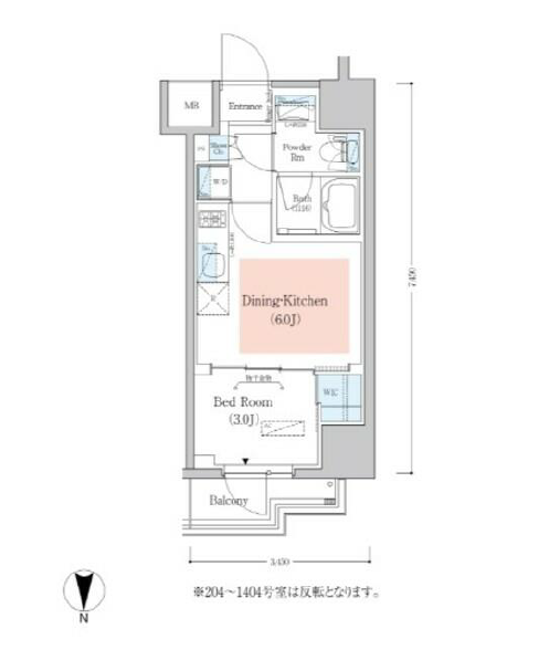 アーバネックス深川木場　1204号室　間取り
