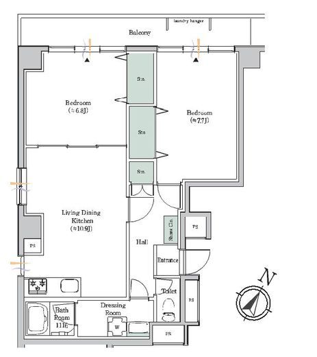 ブルックサイド水天宮前　301号室　間取り