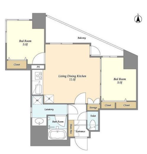 リバーレ芝公園　1301号室　間取り