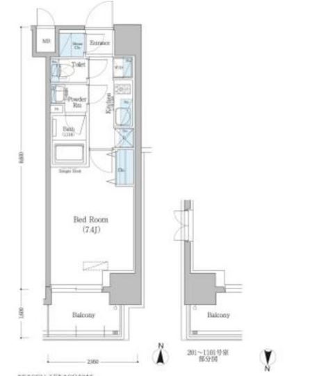 アーバネックス深川住吉　1012号室　間取り