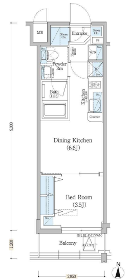 アーバネックス深川住吉　902号室　間取り