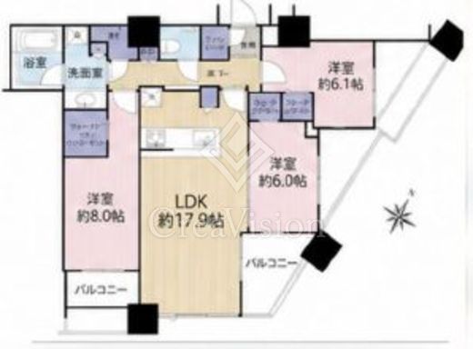 シティタワー武蔵小山　4104号室　間取り