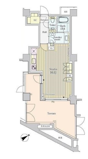 パークアクシスプレミア表参道　103号室　間取り