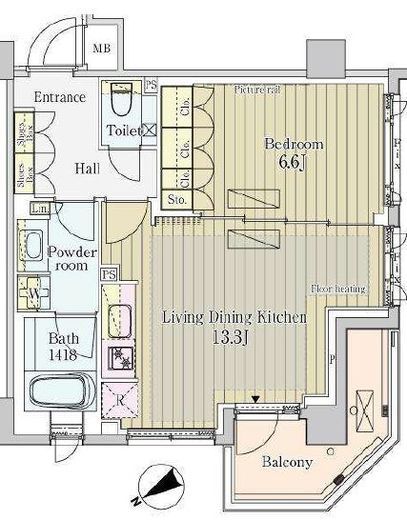 パークアクシスプレミア表参道　303号室　間取り
