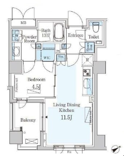 パークアクシスプレミア表参道　405号室　間取り