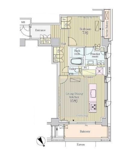 パークアクシスプレミア表参道　413号室　間取り