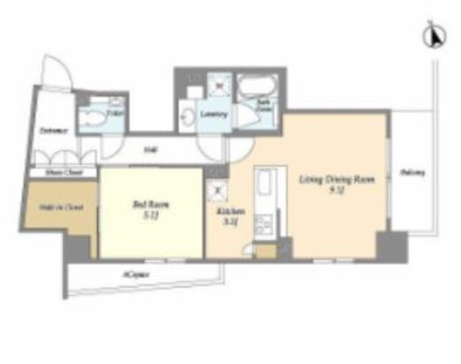 スタイリオ品川大井パークフロント　707号室　間取り