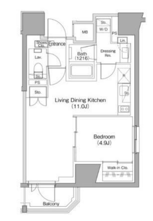 ザ・パークハビオ南大井　1203号室　間取り