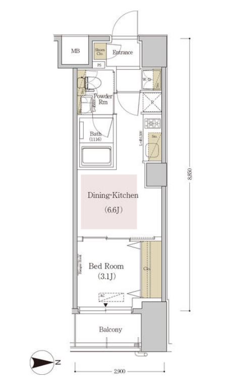 アーバネックス森下Ⅲ　604号室　間取り