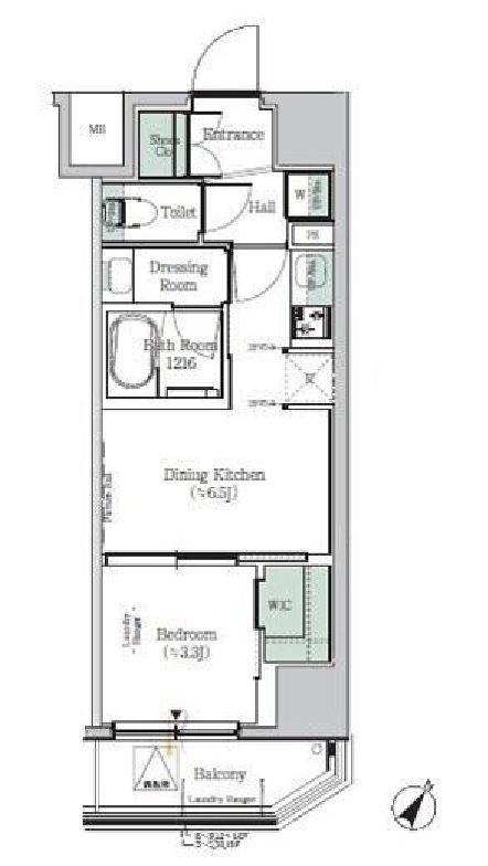 ワンルーフレジデンス木場イースト　802号室　間取り