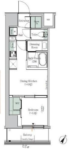 One ROOF Residence Kiba East　1005号室　間取り