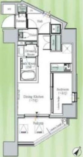 One ROOF Residence Kiba East　1101号室　間取り