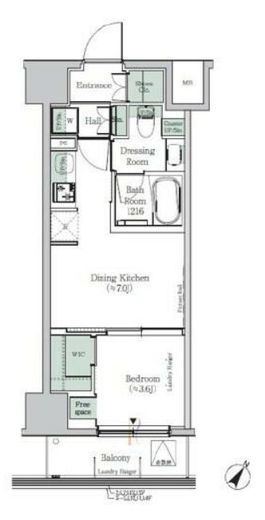 One ROOF Residence Kiba East　1204号室　間取り