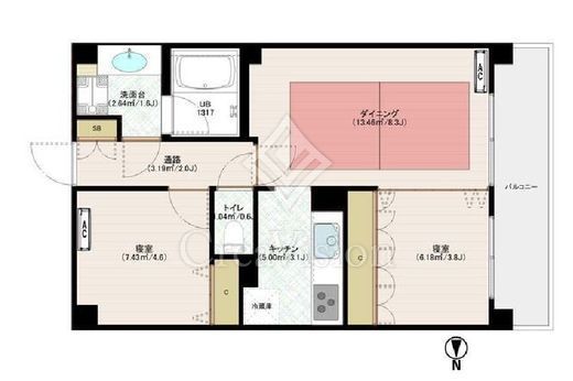 ライオンズマンション西麻布シティ　902号室　間取り