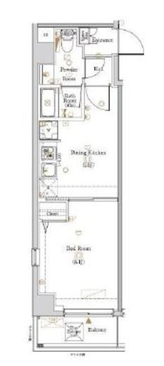 ログ代々木　503号室　間取り