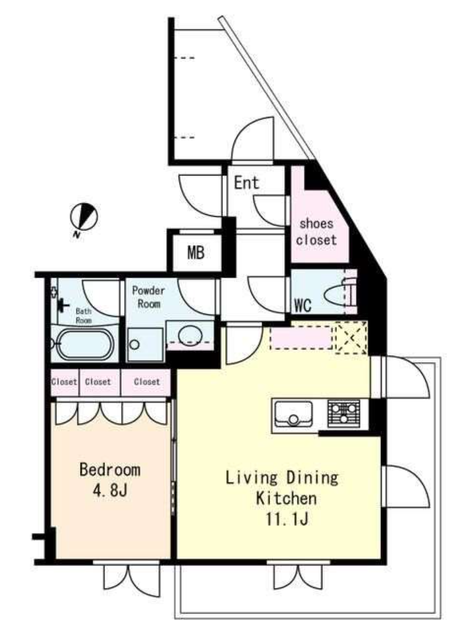 フレンシア学芸大学　307号室　間取り