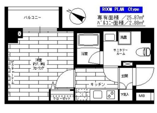 グランドコンシェルジュ日本橋水天宮　605号室　間取り