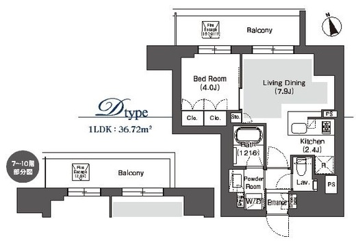 ベルビュー千代田飯田橋　1004号室　間取り