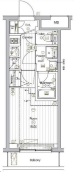 ザ・プレミアムキューブG大崎　119号室　間取り