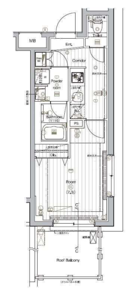 ザ・プレミアムキューブG大崎　509号室　間取り