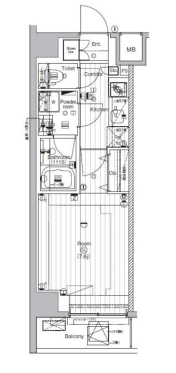 ザ・プレミアムキューブG大崎　411号室　間取り