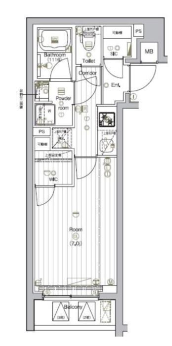 ザ・プレミアムキューブG大崎　223号室　間取り