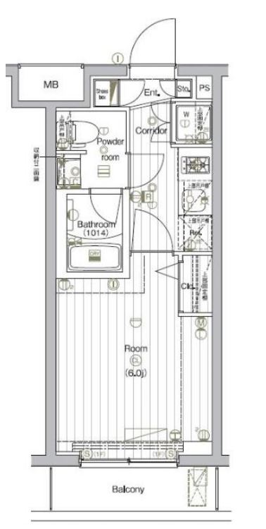 ザ・プレミアムキューブG大崎　511号室　間取り