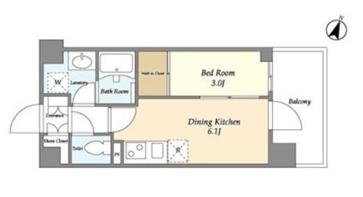 アジュールテラス目黒八雲　209号室　間取り