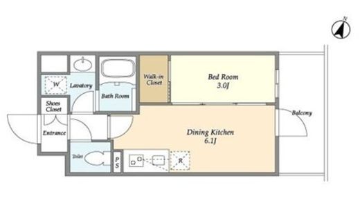 アジュールテラス目黒八雲　307号室　間取り