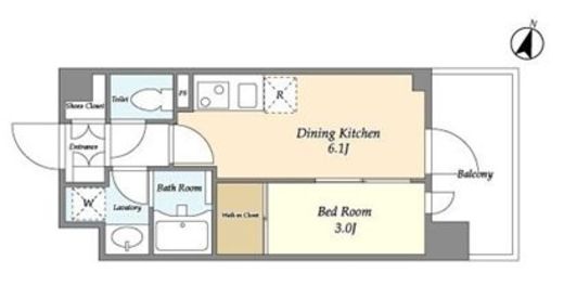 アジュールテラス目黒八雲　606号室　間取り