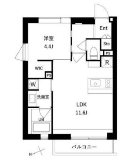 エスセナーリオ高輪　201号室　間取り