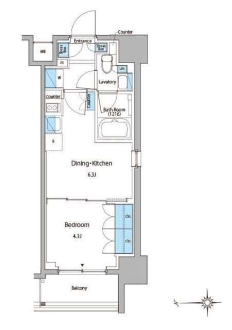 ルフォンプログレ門前仲町マークス　901号室　間取り