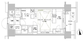 パークスフィア牛込神楽坂　908号室　間取り