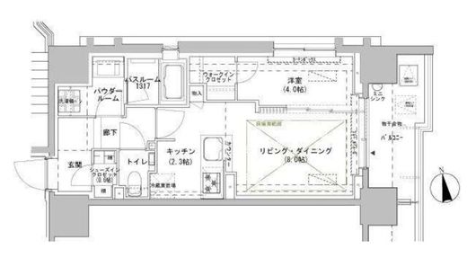 パークスフィア牛込神楽坂　1210号室　間取り