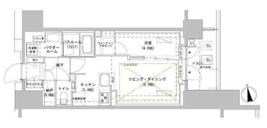 パークスフィア牛込神楽坂　506号室　間取り