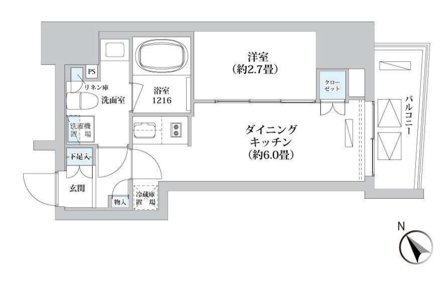 ライオンズフォーシア高輪　803号室　間取り