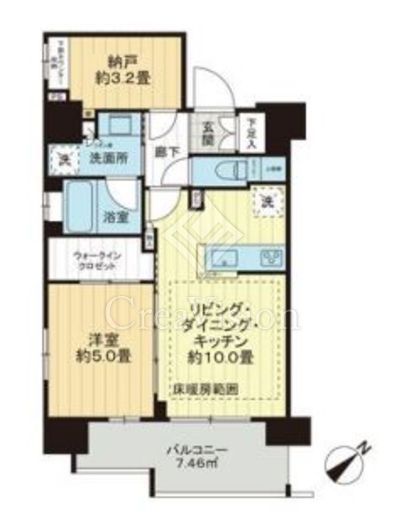 リストレジデンス築地　1103号室　間取り