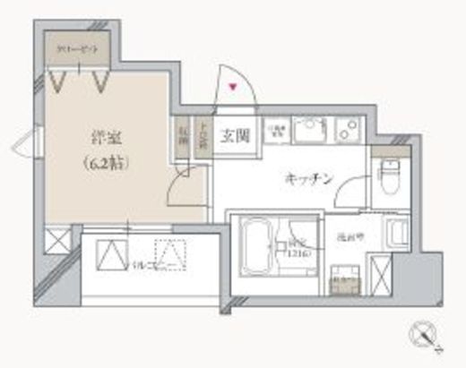プライマル月島　608号室　間取り
