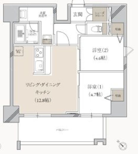 プライマル月島　703号室　間取り