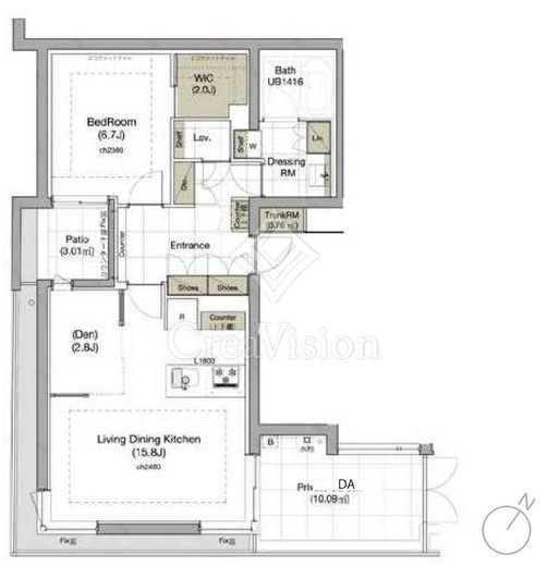 Coeur blanc高輪　101号室　間取り