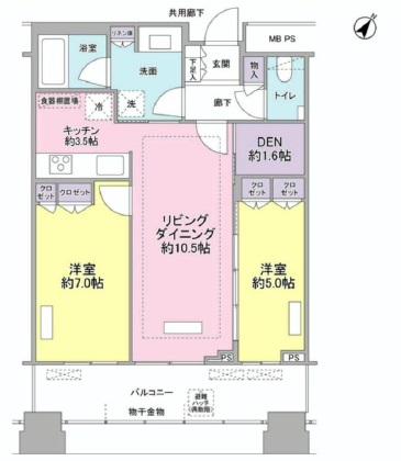 ル・サンク大崎ウィズタワー　1508号室　間取り