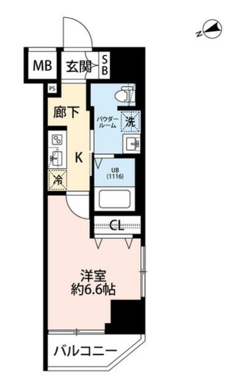 プレール・ドゥーク門前仲町Ⅲ　505号室　間取り