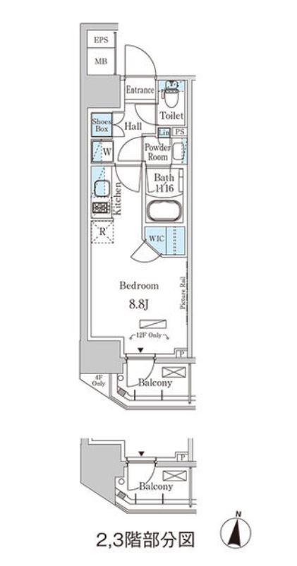 パークアクシス森下　1201号室　間取り