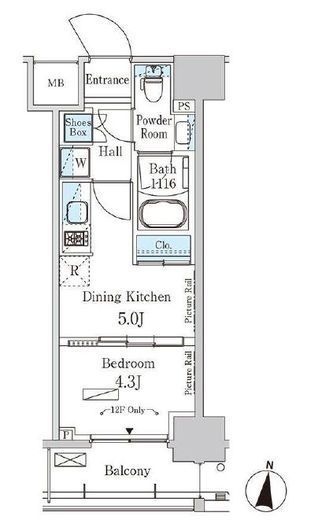 パークアクシス森下　1203号室　間取り