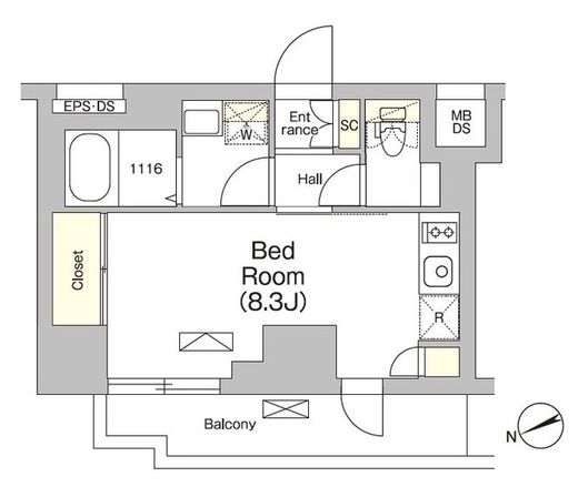 テラス大崎　509号室　間取り