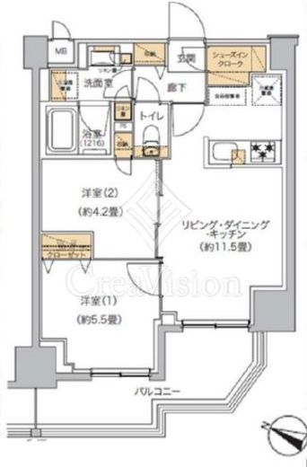 リビオメゾン南砂町　1401号室　間取り