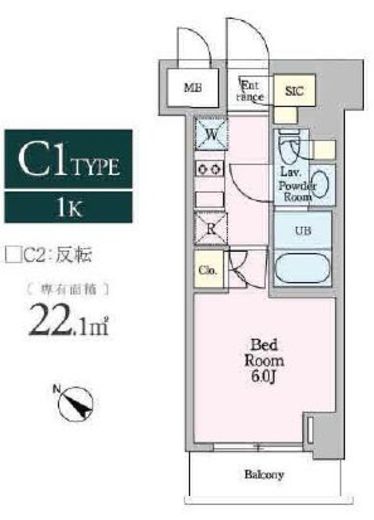 リビオメゾン戸越銀座　603号室　間取り