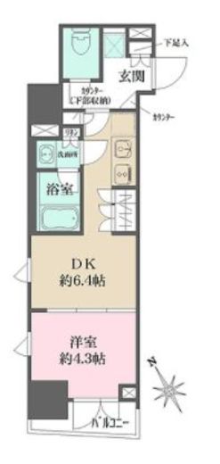 ルフォンプログレ四谷　1202号室　間取り