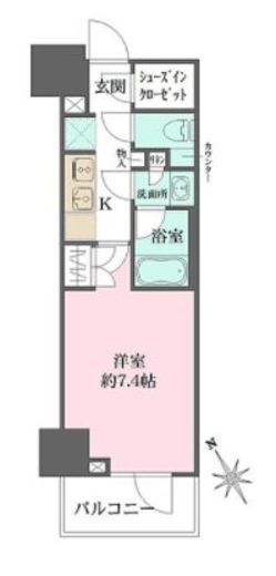ルフォンプログレ四谷　603号室　間取り