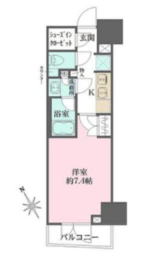 ルフォンプログレ四谷　804号室　間取り